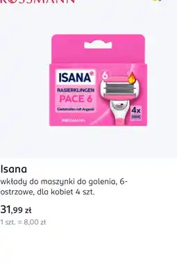 Rossmann Isana wkłady do maszynki do golenia, 6-ostrzowe, dla kobiet 4 szt oferta