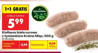 Biedronka Kiełbasa biała surowa z tymiankiem Kraina Mięs oferta