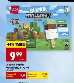 Biedronka Lody minecraft Algida Big Milk oferta