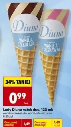 Biedronka Lody wanilia czekolada Diuna oferta