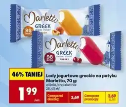 Biedronka Lody jogurtowe greek brzoskwinia Marletto oferta