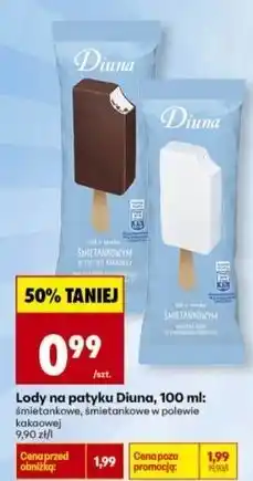Biedronka Lód śmietankowy w polewie kakaowej Diuna oferta