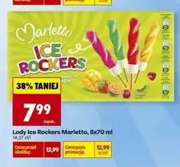Biedronka Lód waniliowy w polewie kiwi x2 + mango-marakuja truskawka wiśnia Marletto Ice Rockers oferta