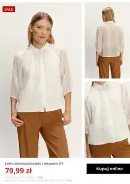 Greenpoint Lekka kremowa koszula z rękawem 3/4 Greenpoint oferta