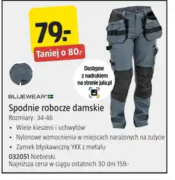 Jula Spodnie robocze damskie Bluewear oferta