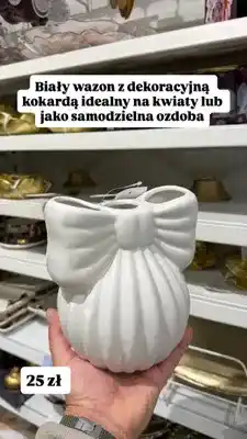 Pepco Biały wazon z dekoracyjną kokardą oferta