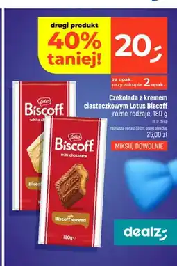 Dealz Czekolada mleczna z kremem ciasteczkowym Lotus Biscoff oferta