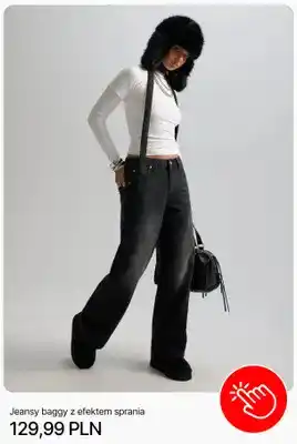 Cropp Jeansy baggy z efektem sprania Cropp oferta