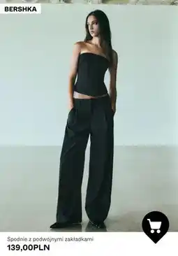 Bershka Spodnie z podwójnymi zakładkami Bershka oferta