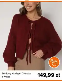 Born2be Bordowy kardigan oversize z wełną born2be oferta