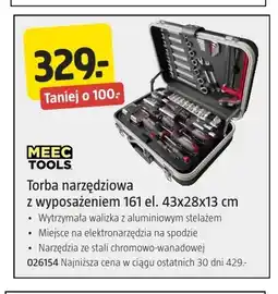 Jula Torba narzędziowa z wyposażeniem 161 el. 43x28x13 cm Meec Tools oferta