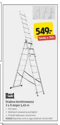 Jula Drabina kombinowana 3x9 stopni 5,43 m Hard Head oferta