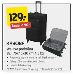 Jula Walizka podróżna 82 l 76x45x30 cm 4,3 kg Kayoba oferta