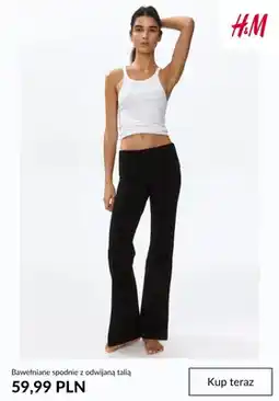 H&M Bawełniane spodnie z odwijaną talią H & M oferta