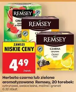 Biedronka Herbata czarna lub zielona aromatyzowana Remsey, 20 torebek oferta