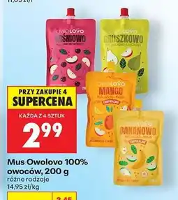 Biedronka Mus Owolovo 100 % owoców , 200 g oferta