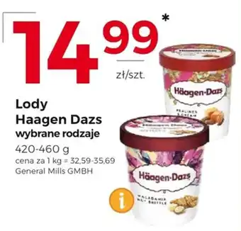 Lody Haagen Dazs wybrane rodzaje