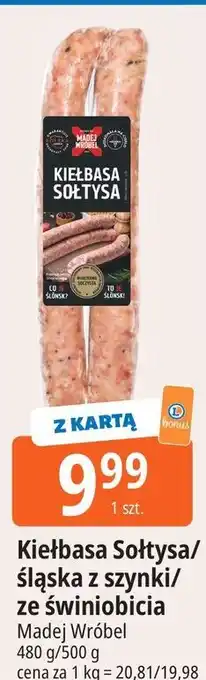 E.Leclerc Kiełbasa Sołtysa/ Śląska z szynki/ ze świniobicia Madej Wróbel oferta