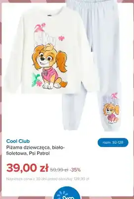Piżama dziewczęca biało-fioletowa Psi Patrol Cool Club