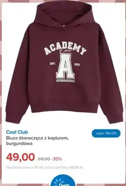 Smyk Bluza dziewczęca z kapturem burgundowa Cool Club oferta
