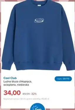 Smyk Luźna bluza chłopięca ocieplana niebieska Cool Club oferta
