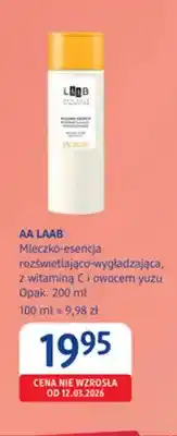 dm drogerie markt Mleczko-esencja rozświetlająco-wygładzająca z witaminą C i owocem yuzu AA LAAB oferta