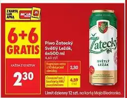 Biedronka Piwo Žatecký Světlý Ležák 6x500 ml oferta