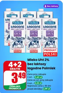 Dino Mleko Uht 2% bez laktozy łagodne Polmlek oferta