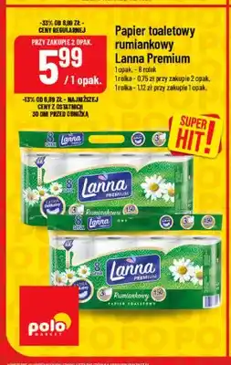 Polomarket Papier toaletowy rumiankowy Lanna Premium oferta