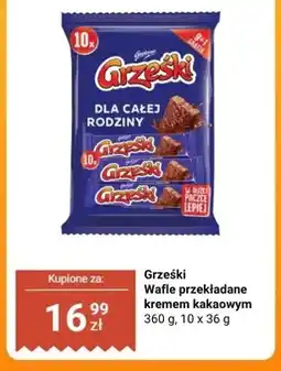 Biedronka Wafle przekładane kremem kakaowym Grześki 10-pak oferta