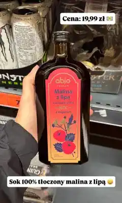 Biedronka Sok malina z lipą Abjo Premium oferta