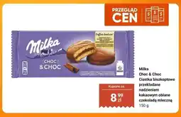 Biedronka Ciastka biszkoptowe przekładane nadzieniem kakaowym oblane czekoladą mleczną Milka Choc oferta
