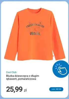 Bluzka dziewczęca z długim rękawem pomarańczowa Cool Club