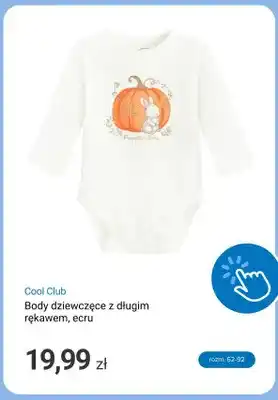 Body dziewczęce z długim rękawem ecru Cool Club