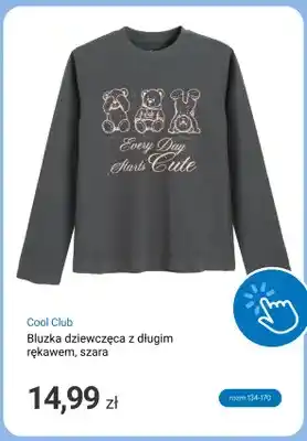Smyk Bluzka dziewczęca z długim rękawem szara Cool Club oferta