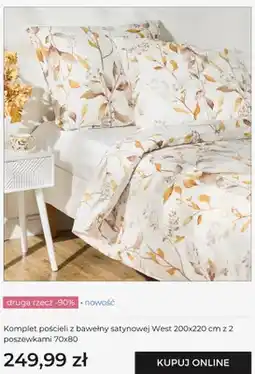 Home&You Komplet pościeli z bawełny satynowej West 200x220 cm z 2 poszewkami 70x80 Home & You oferta