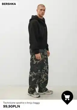 Bershka Techniczne spodnie o kroju baggy Bershka oferta