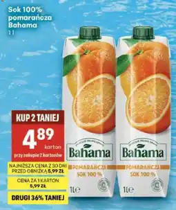 Delikatesy Centrum Sok 100% pomarańcza Bahama oferta