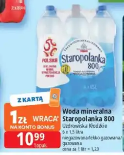 E.Leclerc Woda mineralna niegazowana Staropolanka 800 6-pak oferta