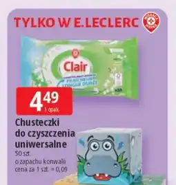 E.Leclerc Chusteczki do czyszczenia uniwersalne o zapachu konwalii Clair oferta