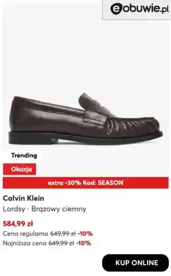 eobuwie Lordsy brązowy ciemny Calvin Klein oferta