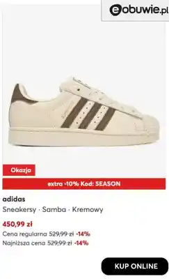 eobuwie Sneakersy Samba kremowy Adidas oferta