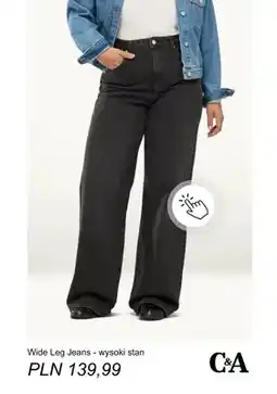 C&A Wide Leg Jeans wysoki stan C & A oferta