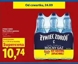 Lidl Woda źródlana gazowana Żywiec Zdrój Mocny Gaz 6-pak oferta