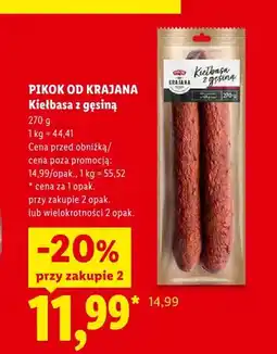 Lidl Kiełbasa z gęsiną Pikok Od Krajana oferta