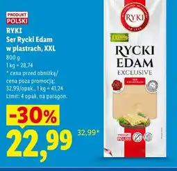 Lidl Ser Rycki Edam Exclusive w plastrach XXL Ryki oferta