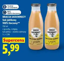 Lidl Sok jabłkowy 100% tłoczony z gruszką Bracia Sadownicy oferta