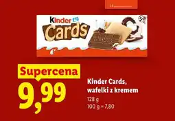 Lidl Wafelki z kremem Kinder Cards oferta