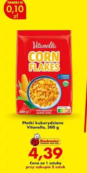 Biedronka Płatki kukurydziane Vitanella oferta