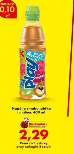 Biedronka Napój o smaku jabłka i maliny oferta